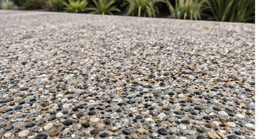 Close-up of exposed aggregate texture